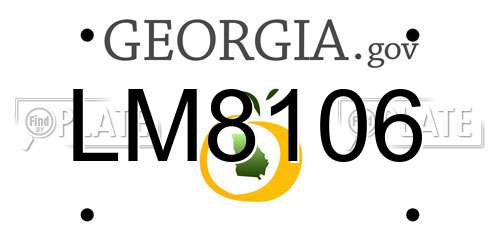 LM8106 Georgia License Plate