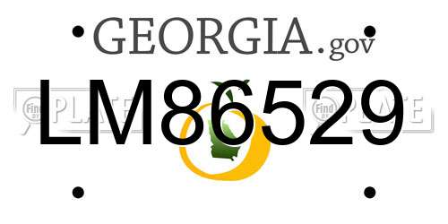 LM86529 Georgia License Plate