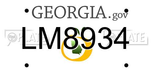 LM8934 Georgia License Plate