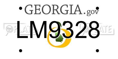 LM9328 Georgia License Plate
