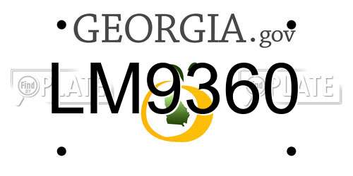 LM9360 Georgia License Plate