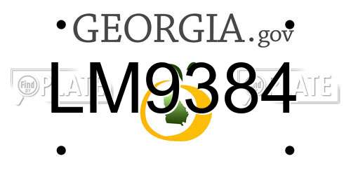 LM9384 Georgia License Plate