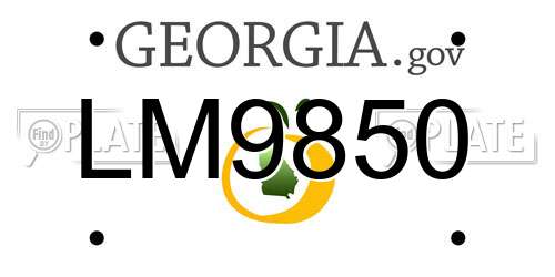 LM9850 Georgia License Plate