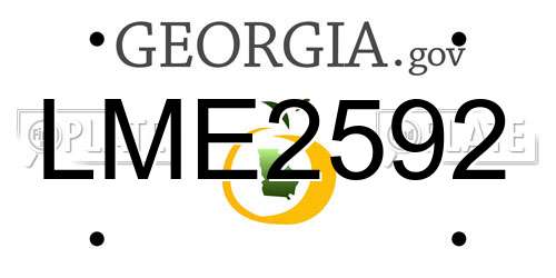 LME2592 Georgia License Plate