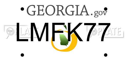 LMFK77 Georgia License Plate