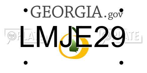 LMJE29 Georgia License Plate