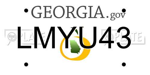 LMYU43 Georgia License Plate