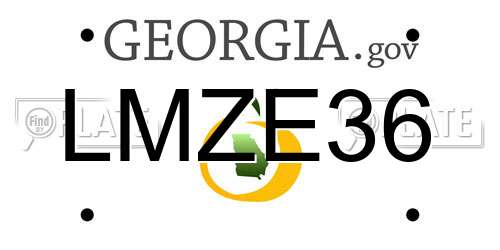 LMZE36 Georgia License Plate