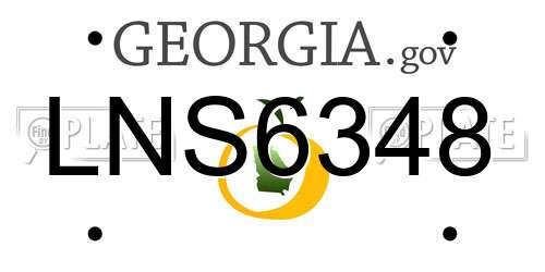 LNS6348 Georgia License Plate