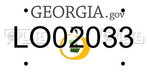 LO02033 Georgia License Plate