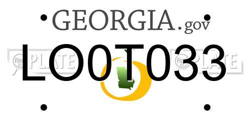 LO0T033 Georgia License Plate