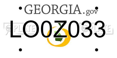 LO0Z033 Georgia License Plate