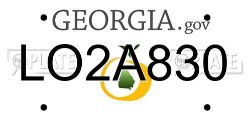 LO2A830 Georgia License Plate