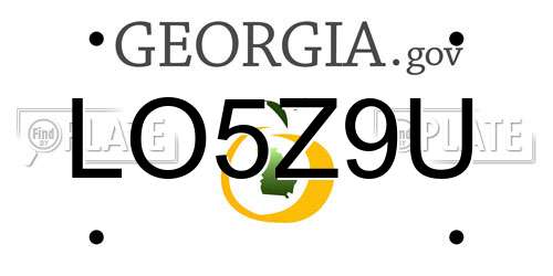 LO5Z9U Georgia License Plate