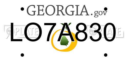 LO7A830 Georgia License Plate
