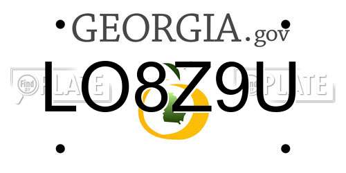 LO8Z9U Georgia License Plate