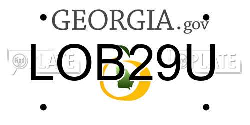 LOB29U Georgia License Plate