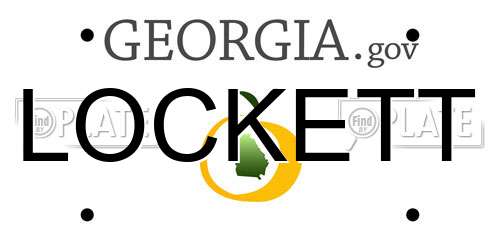 LOCKETT Georgia License Plate