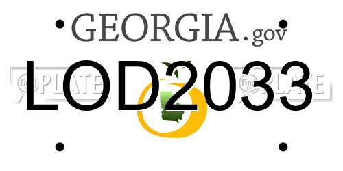 LOD2033 Georgia License Plate