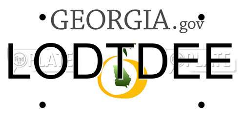 LODTDEE Georgia License Plate
