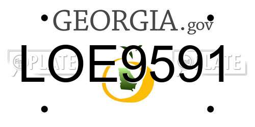 LOE9591 Georgia License Plate