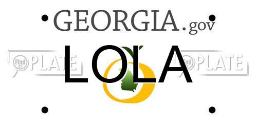LOLA Georgia License Plate