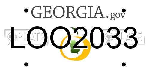 LOO2033 Georgia License Plate
