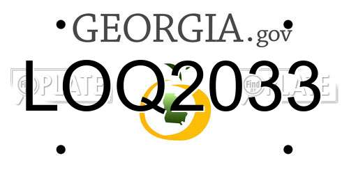 LOQ2033 Georgia License Plate
