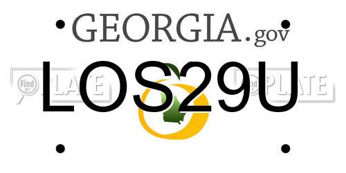 LOS29U Georgia License Plate