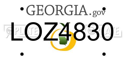 LOZ4830 Georgia License Plate