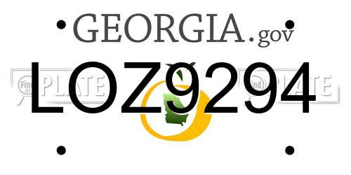 LOZ9294 Georgia License Plate