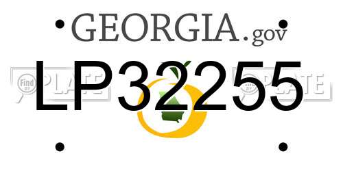 LP32255 Georgia License Plate