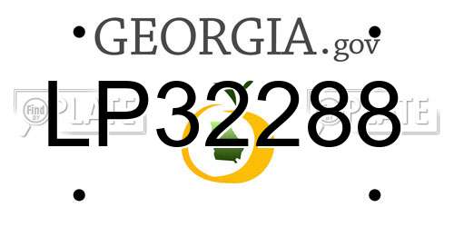 LP32288 Georgia License Plate