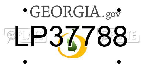 LP37788 Georgia License Plate