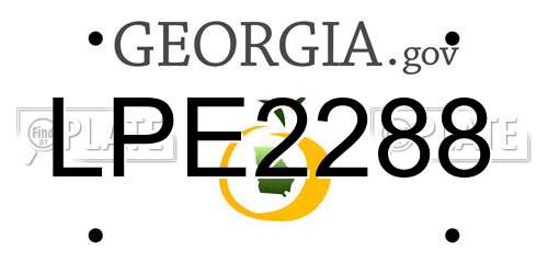LPE2288 Georgia License Plate