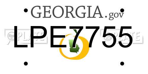 LPE7755 Georgia License Plate