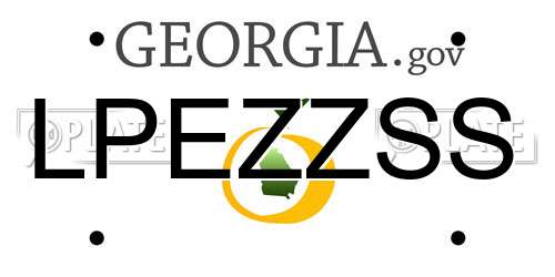 LPEZZSS Georgia License Plate