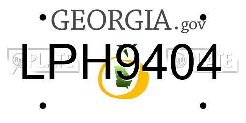 LPH9404 Georgia License Plate