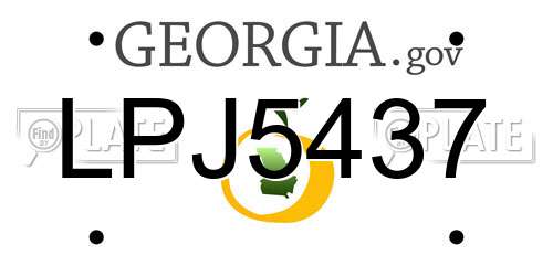 LPJ5437 Georgia License Plate
