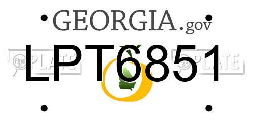 LPT6851 Georgia License Plate