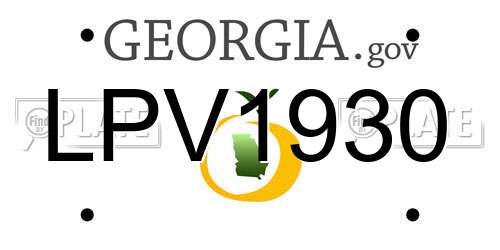 LPV1930 Georgia License Plate