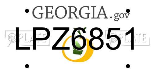 LPZ6851 Georgia License Plate