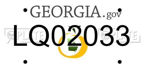 LQ02033 Georgia License Plate