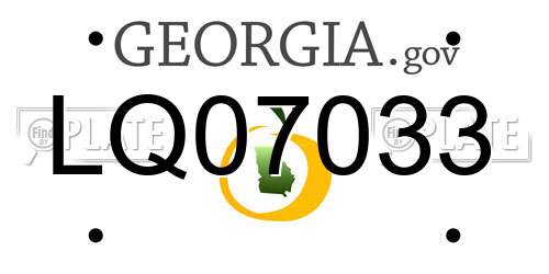 LQ07033 Georgia License Plate