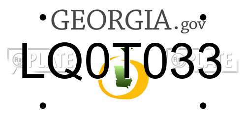 LQ0T033 Georgia License Plate