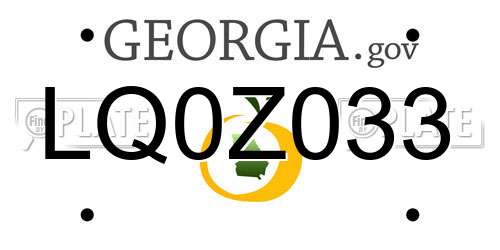 LQ0Z033 Georgia License Plate