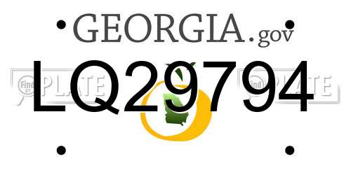 LQ29794 Georgia License Plate