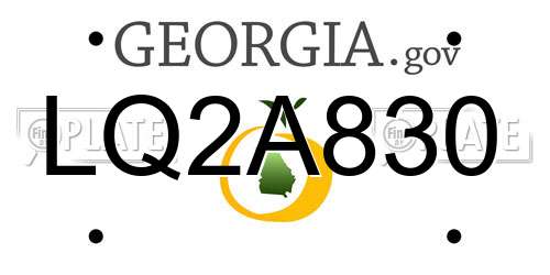 LQ2A830 Georgia License Plate