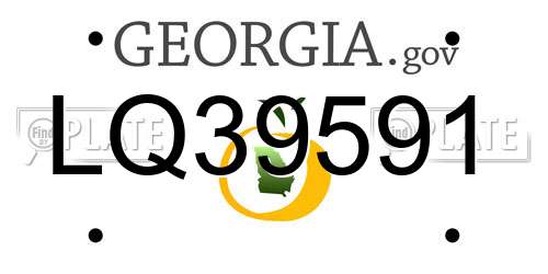 LQ39591 Georgia License Plate