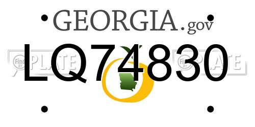 LQ74830 Georgia License Plate